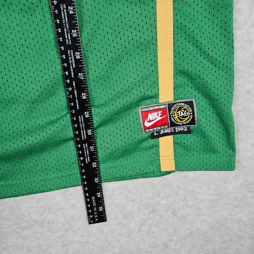 Nike Mens XL Green Basketball Jersey LeBron James 2003 Irish SVSM High‎ School